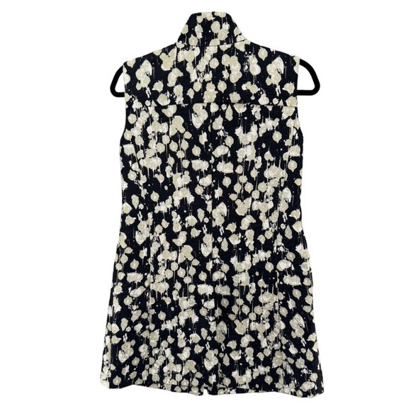 RTW Charleston Tunic Top Womens Black Gold Silks Sleeveless Button Front Size S - Picture 2 of 13